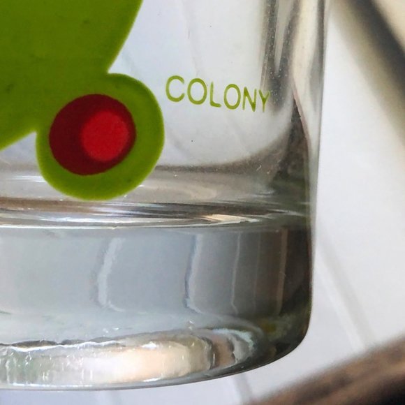 Set of 8 Eight Vintage MCM Colony Tulip Flower Olives Highball Drinking Glasses - Picture 11 of 11